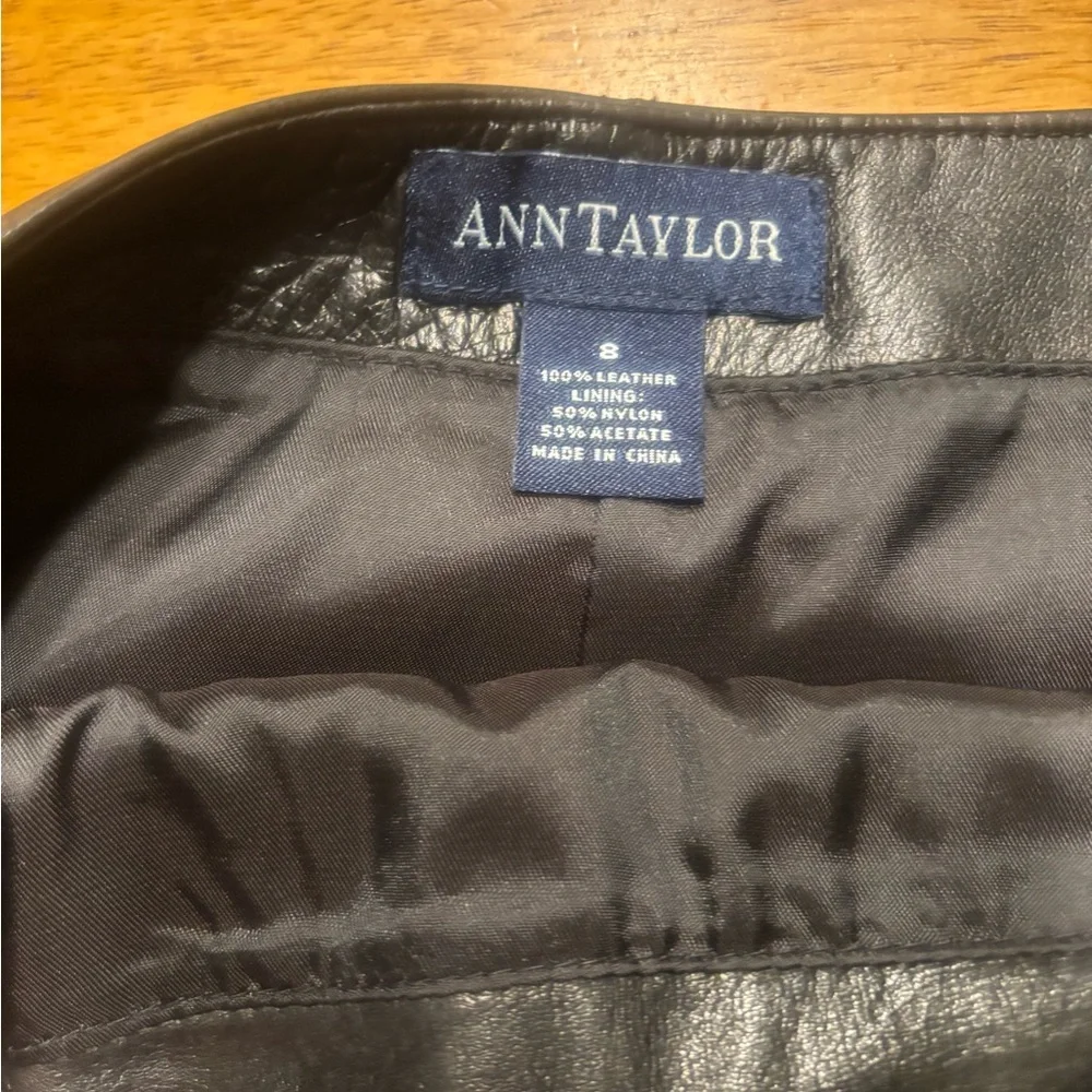 Ann Taylor Black Leather Skirt - Picture 2 of 5
